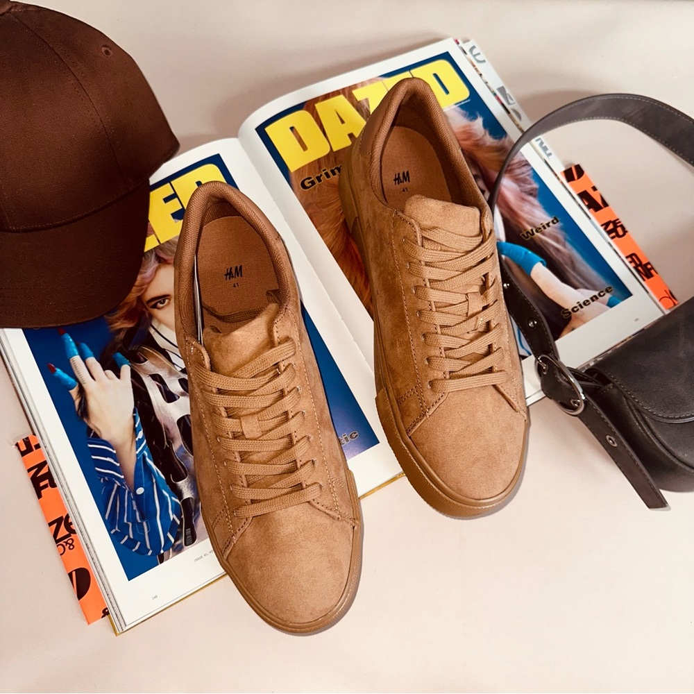 SNEAKERS Taupe Vegan Suede Shoes